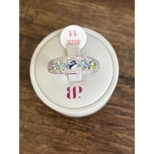 Bomb Party RBP7592 The Lainey Ring Array of Multi Color Cubic Zirconia Size 11